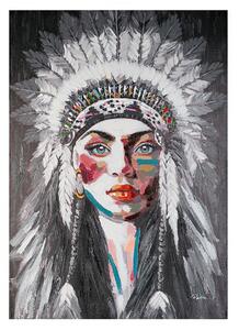 Tablou American Indian, canvas lemn, multicolor, 70x100 cm