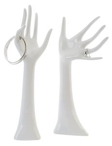 Set 2 suporturi de bijuterii Hand, rasina, alb, 31 cm