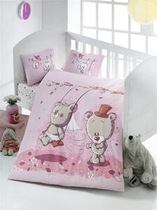 Set lenjerie de pat pentru copii Pink Dream, bumbac ranforce 100%, roz