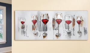 Tablou Wine Tasting, panza, multicolor, 130x50x3 cm