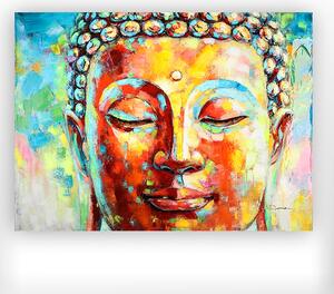 Tablou Buddha, canvas lemn, multicolor, 120x90x3.5 cm