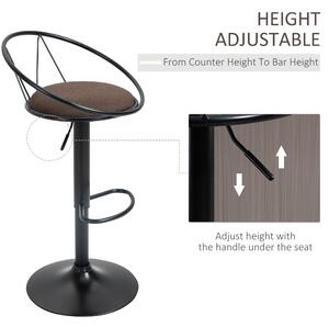 Set 2 scaune bar cu rotire de 360 de grade si suport pentru picioare 51x46x78-100cm HOMCOM | Aosom RO