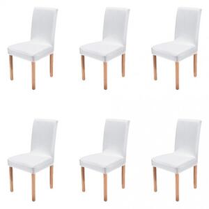 Set de 6 huse pentru scaun ACBungji, poliester, alb, 55 x 60 x 55 cm