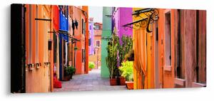 Tablou - Casa colorată în Burano, Veneția (120x50 cm)
