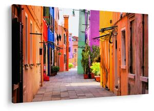 Tablou - Casa colorată în Burano, Veneția (90x60 cm)