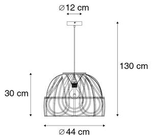 Lampa suspendata inteligenta ratan 44 cm cu Wifi G95 - Michelle