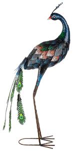 Figurina Peacock, Metal, Multicolor, 33x80x29 cm