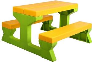 Star Plus Masă și bănci de grădină pentru copii,verde/verde