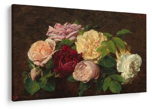 Tablou - Henri Fantin-Latour, Roses de Nice on a Table, reproducere (90x60 cm)