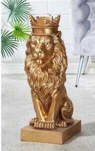 Figurina Lion, Compozit, Auriu, 25x70x37 cm