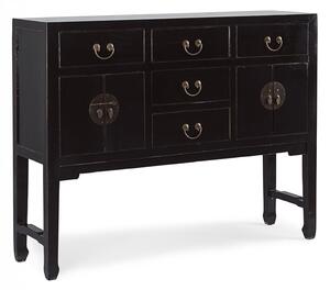 Consola Jinan, Lemn, Negru, 137x35x107 cm