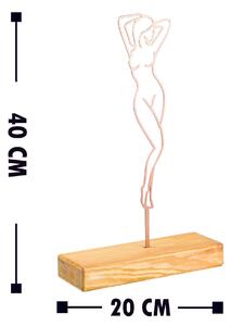 Obiect decorativ Woman 2 - Copper, metal/lemn, 20x40x4 cm