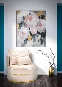Tablou Pink Flower, Lemn Canvas, Multicolor, 100x80x3.7 cm