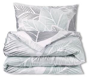 Lenjerie de pat Matex Satin frunze gri , 140 x 200 cm, 70 x 90 cm