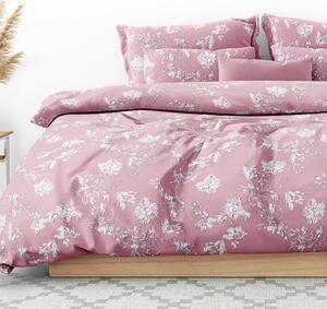 Goldea lenjerie de pat flanel - model 1004 - crini pe roz vechi 140 x 200 și 70 x 90 cm