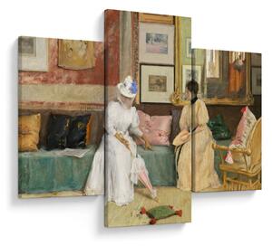 Tablou - William Merritt Chase, A Friendly Call, reproducere (90x60 cm)