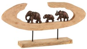 Decoratiune Elefant, Lemn, Bronz, 68x9x33 cm