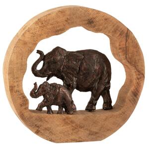 Decoratiune Elefant, Lemn, Bronz, 37x7.5x35 cm