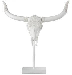 Decoratiune Skull, Compozit, Alb, 47x18x54 cm