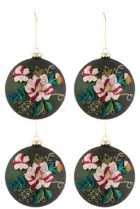 Set 4 globulete, Sticla, Verde, 12x12x12 cm