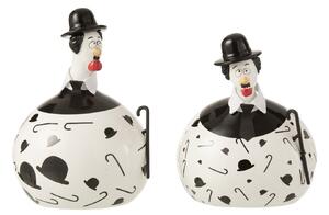 Set 2 figurine asortate, Ceramica, Negru, 16x15.5x21 cm