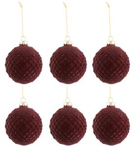 Set 6 globulete, Sticla, Bordeaux, 8x8x8 cm