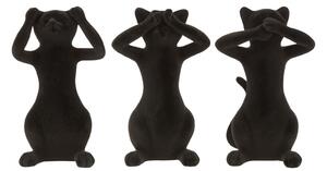 Set 3 figurine asortate, Compozit, Negru, 15.5x12.5x24 cm