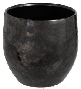 Ghiveci, Ceramica, Negru, 18x18x17.5 cm