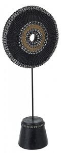 Decoratiune Zulu Rosette, Rasina, Negru, 23.5x12.5x55.5 cm