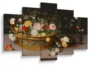 Tablou - Jan Brueghel the Elder, Flowers in a Basket and a Vase, reproducere (150x105 cm)
