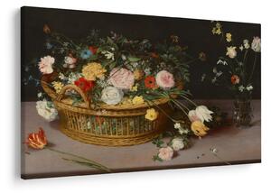 Tablou - Jan Brueghel the Elder, Flowers in a Basket and a Vase, reproducere (90x60 cm)