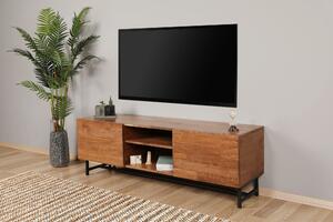 Comoda TV Wood - Walnut, stejar miere/negru, lemn de pin/metal, 150x50