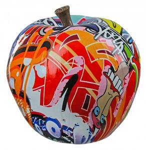 Figurina Apple Street Art, Rasina, Multicolor, 11x11x11 cm