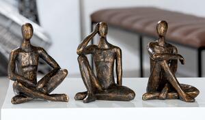 Set 3 decoratiuni Relaxing, Rasina, Bronz, 12x14.5x10.5 cm