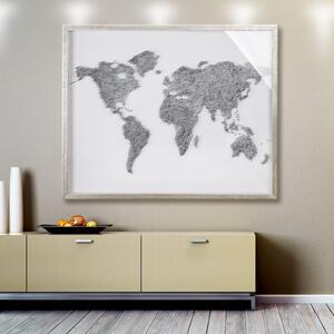Tablou World, Sticla MDF, Alb, 100x80x4.5 cm
