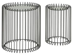 Set 2 masute cafea PIA, negru, metal