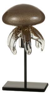 Decoratiune Jellyfish On Foot, Sticla Metal, Maro Negru, 10x9.5x19 cm