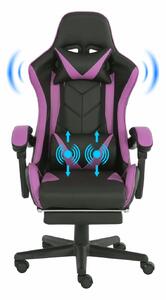 RESIGILAT- Scaun gaming, masaj în perna lombară, suport picioare Genator V110M, Mov