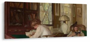 Tablou - Edmund Tarbell, Josephine and Mercie, reproducere (120x50 cm)