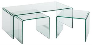 Set 3 masute Glass, Sticla, Transparent, 120x60x40 cm