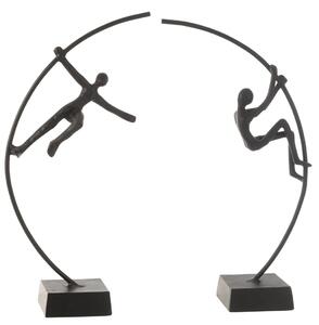 Set 2 figurine Person Hanging Climbing, Aluminiu, Negru, 25x10x53 cm