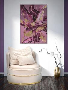 Tablou Dark Leaves, Lemn Canvas, Multicolor, 120x80x3 cm