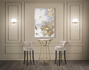Tablou Flowery, Lemn Canvas, Multicolor, 120x80x3 cm