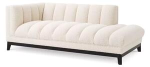 Sezlong living Ditmar stanga, Poliester Lemn, Crem, 189x97x71 cm