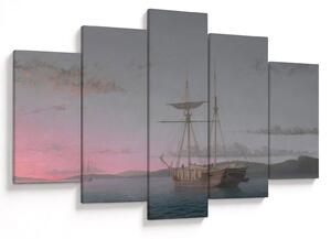 Tablou - Fitz Henry Lane, Lumber Schooners at Evening on Penobscot Bay, reproducere (150x105 cm)