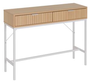 Masă consolă în culoare naturală cu aspect de lemn de stejar 30x100 cm Mid-Lines – Casa Selección