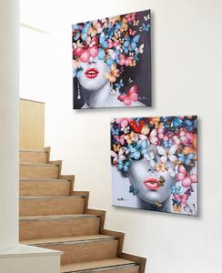 Set 2 tablouri Farfalla, Canvas, Multicolor, 3.5x40x40 cm