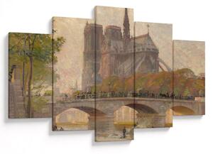 Tablou - Robert William Vonnoh, Notre Dame de Paris, reproducere (150x105 cm)