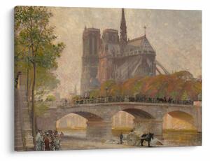 Tablou - Robert William Vonnoh, Notre Dame de Paris, reproducere (70x50 cm)