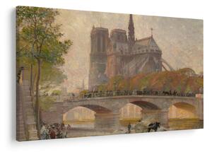 Tablou - Robert William Vonnoh, Notre Dame de Paris, reproducere (90x60 cm)